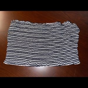 Black and white striped cropped tube stop from forever 21